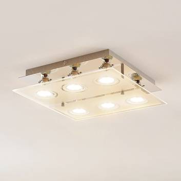 ELC Tahyla LED ceiling light, GU10, glass, 32 cm