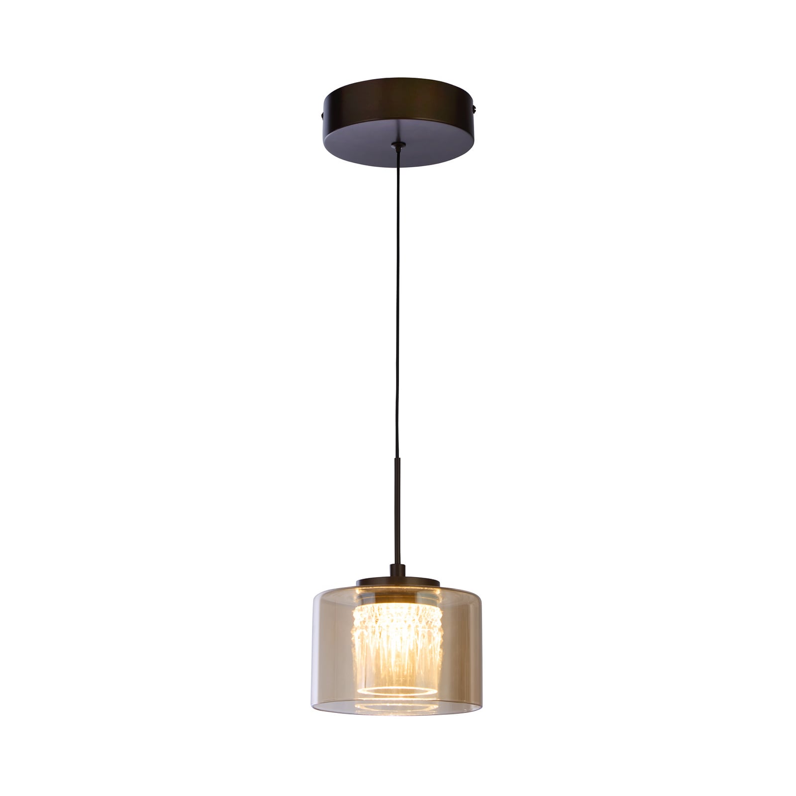 LED-Hängeleuchte Tumblers, 1-flammig, bronze, Glas, 3.000 K LED-Hängeleuchte Tumblers, 1-flammig, bronze, Glas, 3.000 K