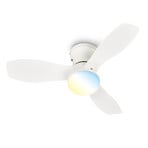 Pan LED ceiling fan, DC motor, white, Ø 60 cm, CCT