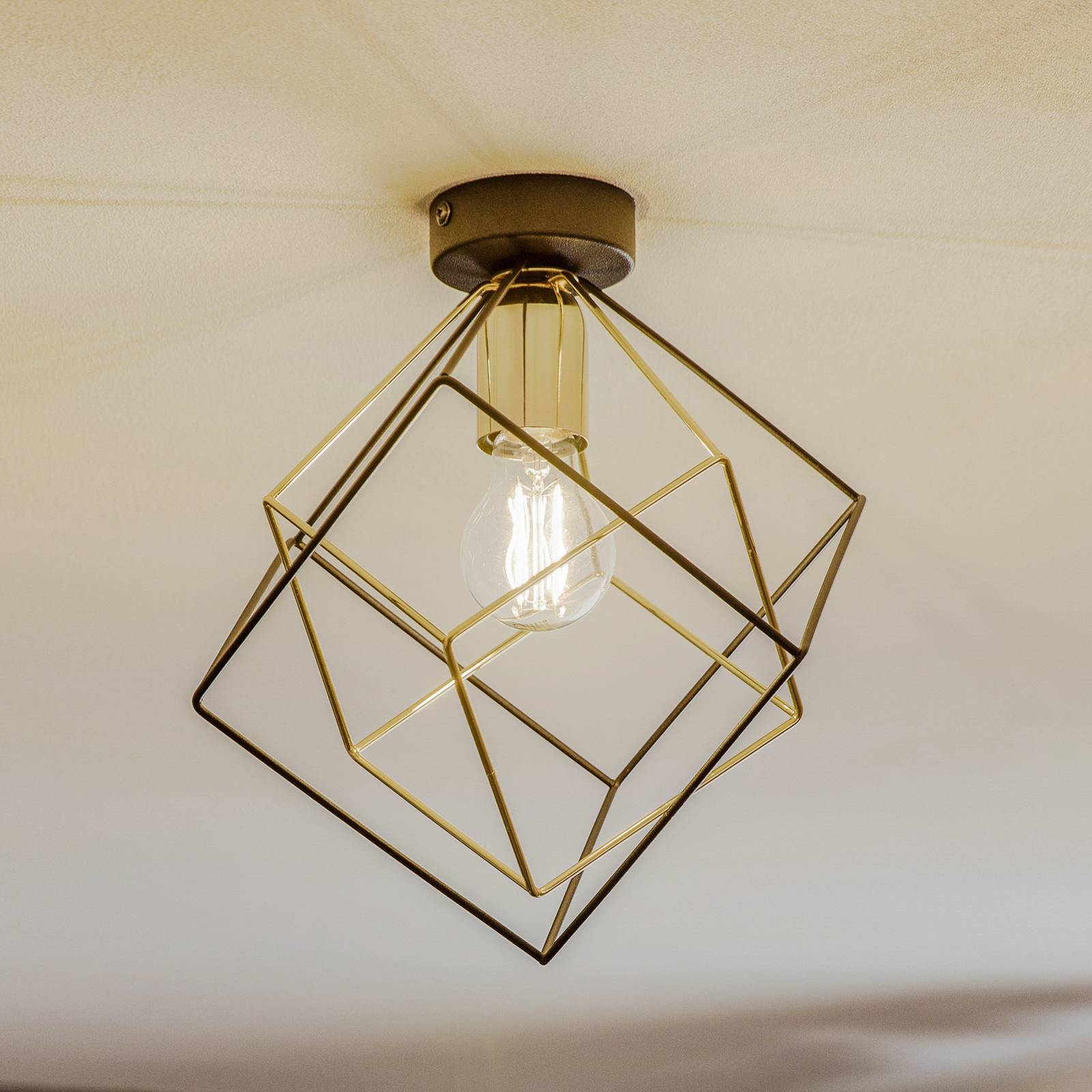 Lampa sufitowa Alambre 1-punktowa, złota/czarna