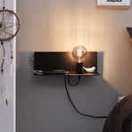 Aplică de perete Paulmann Devara, negru 40 cm E27 Port USB