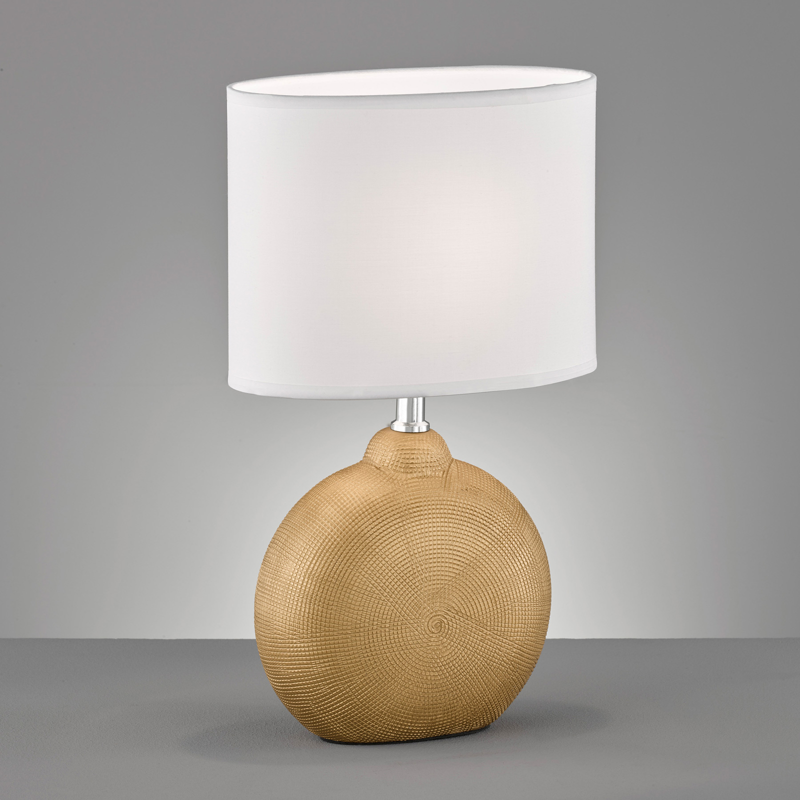 Stolná lampa Foro, zlatá/biela, výška 36 cm