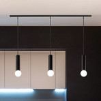 Casablanca Tubus hanging light three-bulb black
