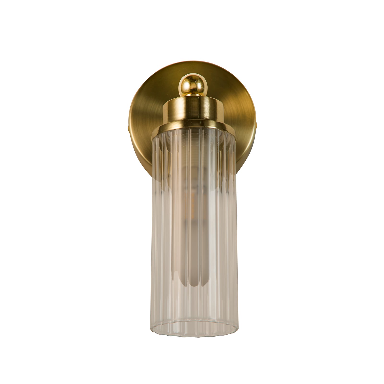 Applique murale Imperial, laiton, à 1 lampe, acier, verre, IP44