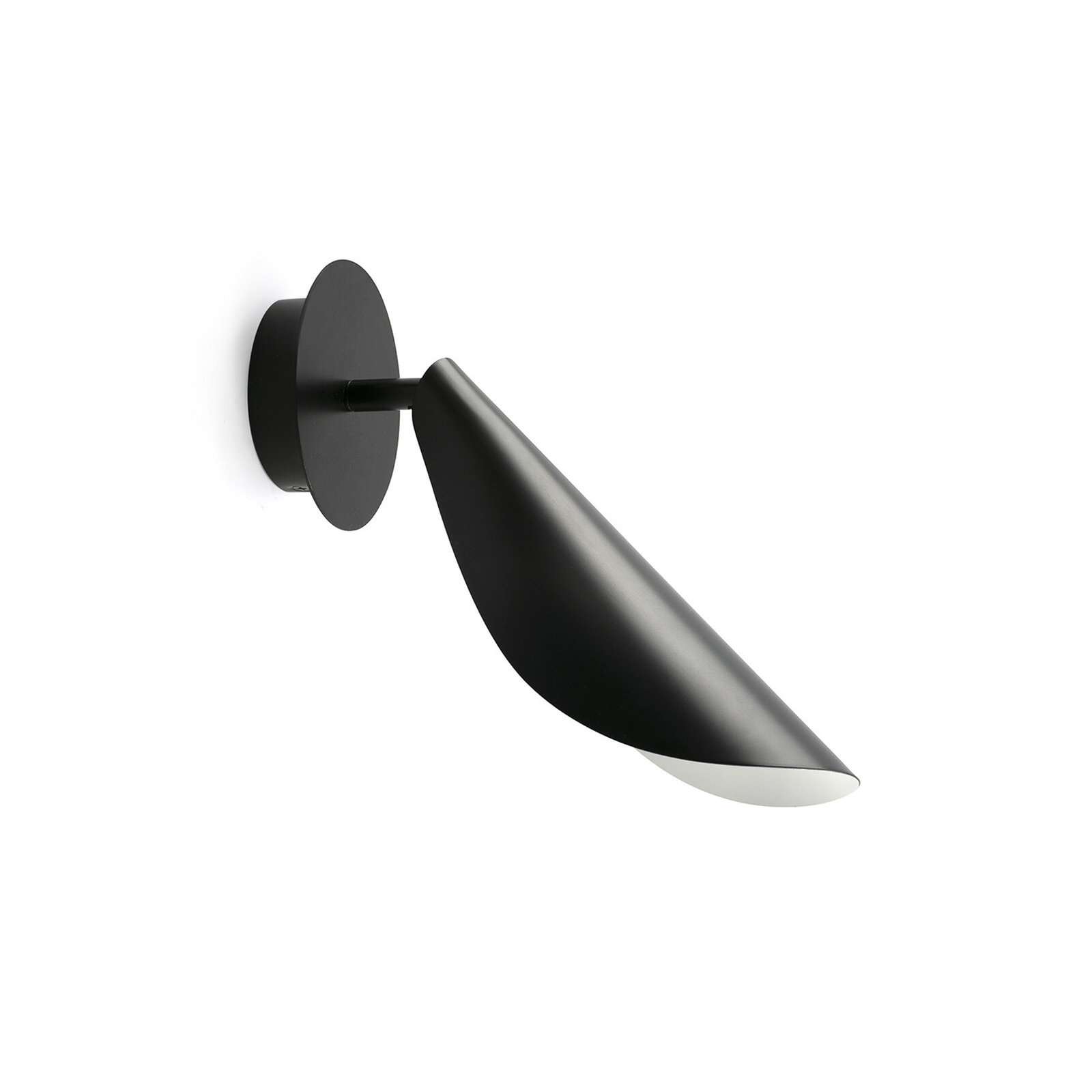 Liggera wall light, black, steel, width 10.3 cm