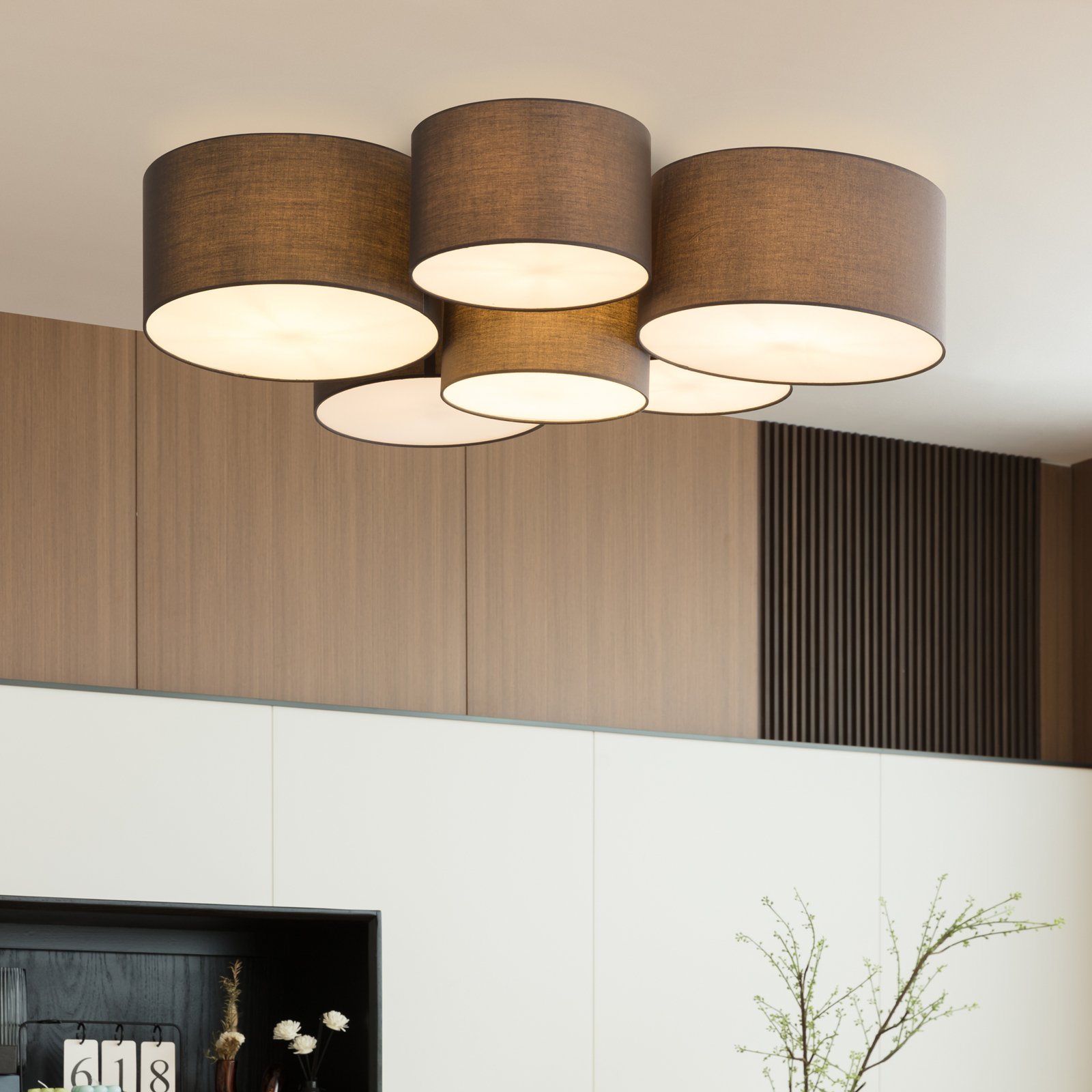 Maureka 6 Ceiling Lamp Dark Grey - Lindby