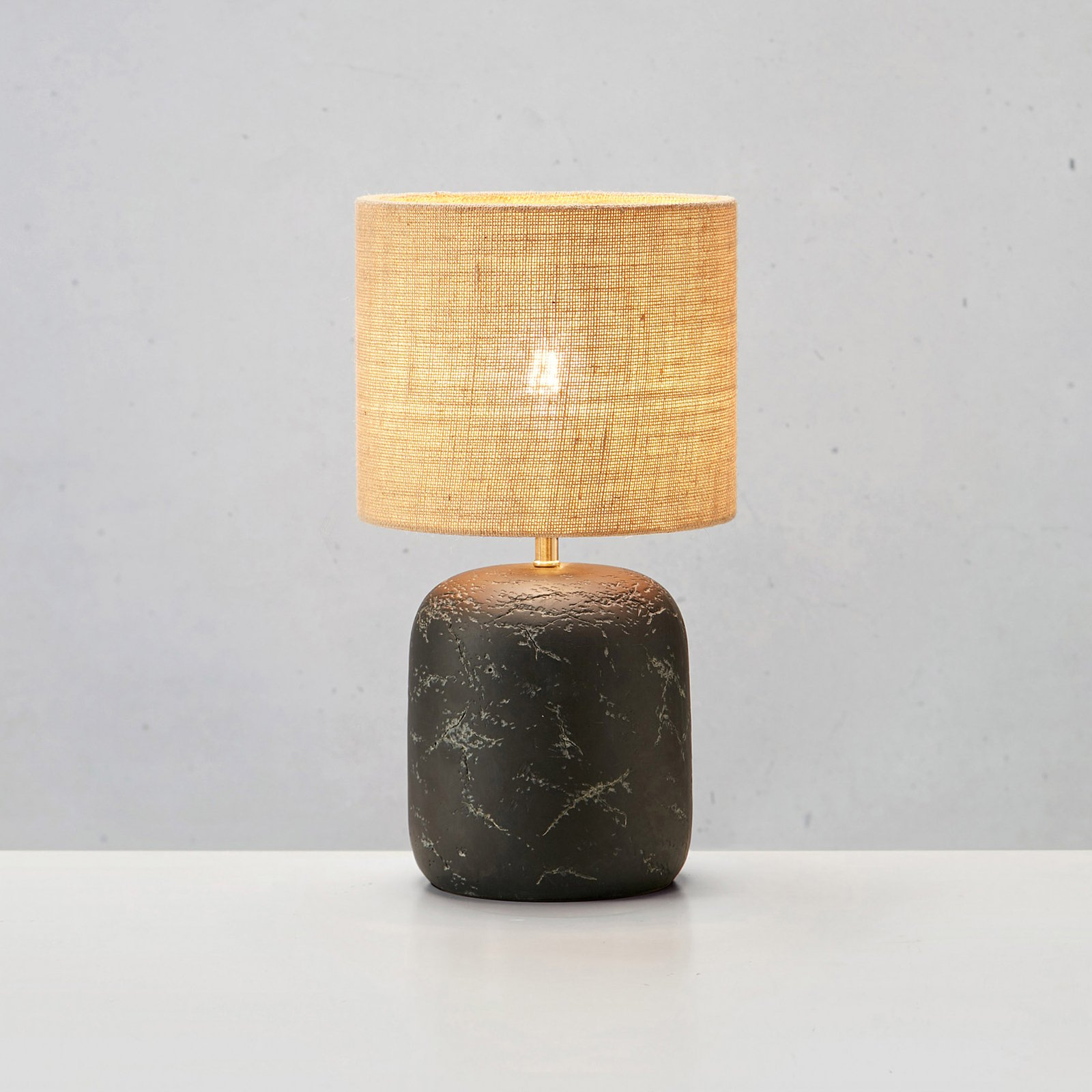 Montagna table lamp, concrete, jute, 32 cm high
