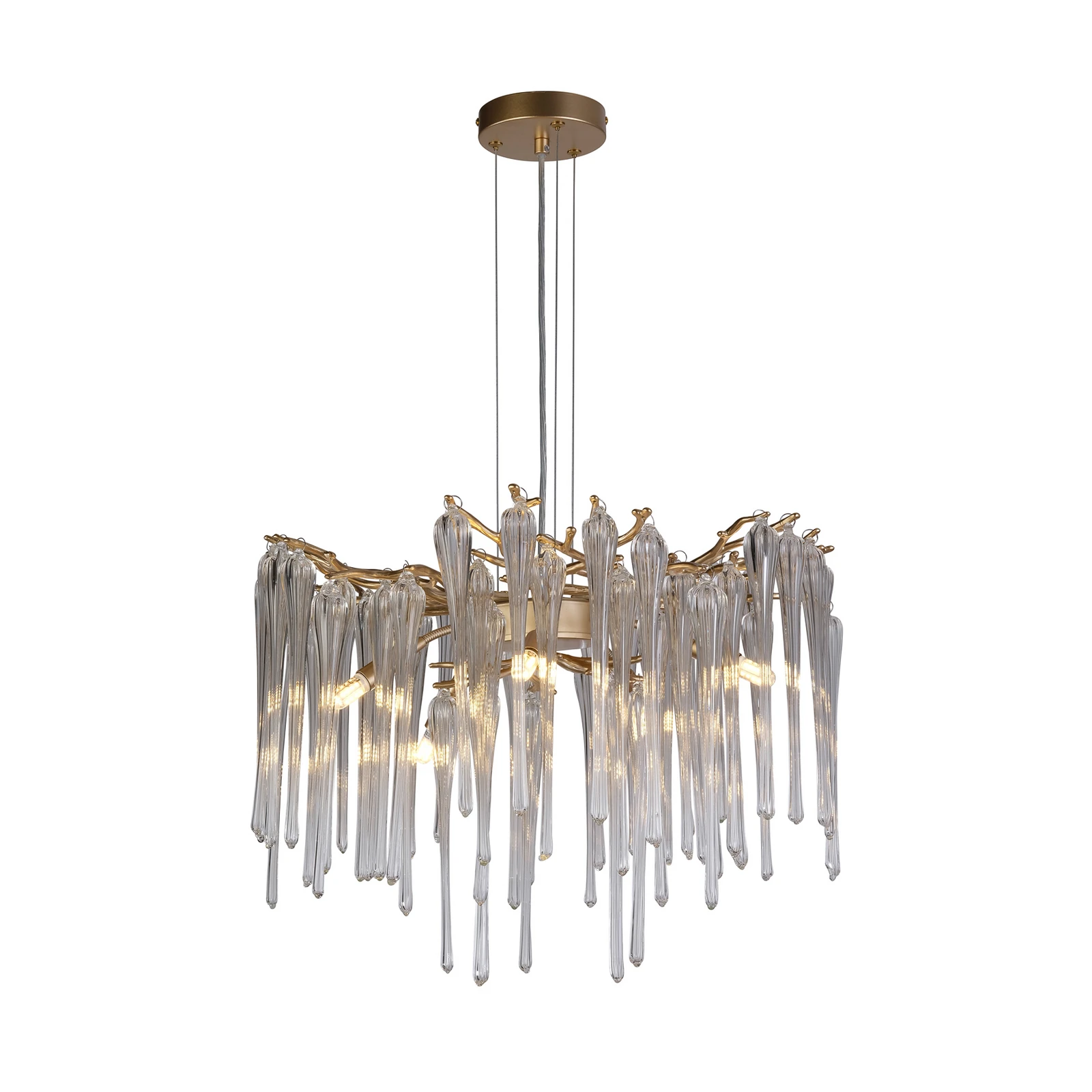 Hängeleuchte Heritage, Ø 50 cm, goldfarben/klar, Glas