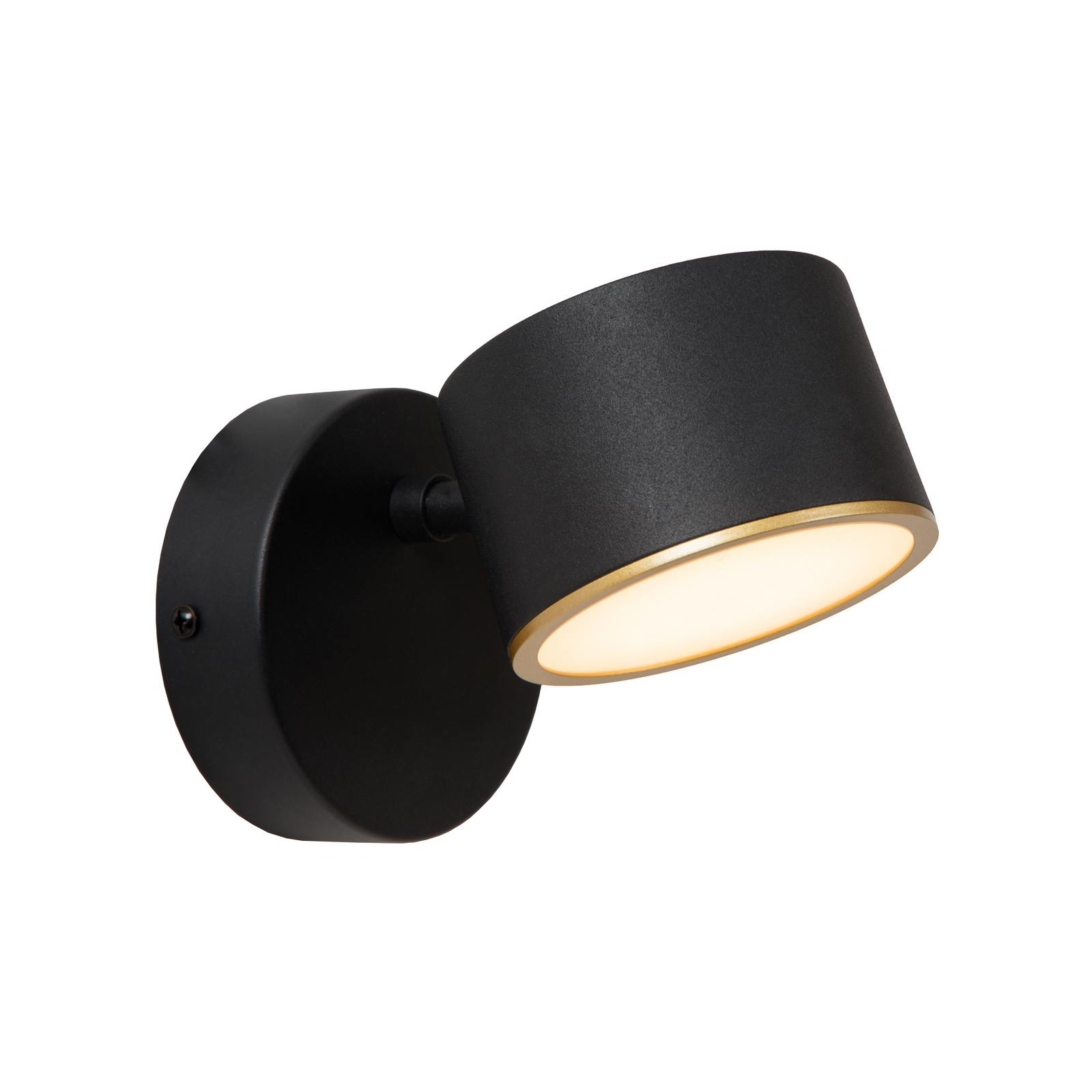 Candeeiro de parede LED Gian, preto, largura 11 cm, metal