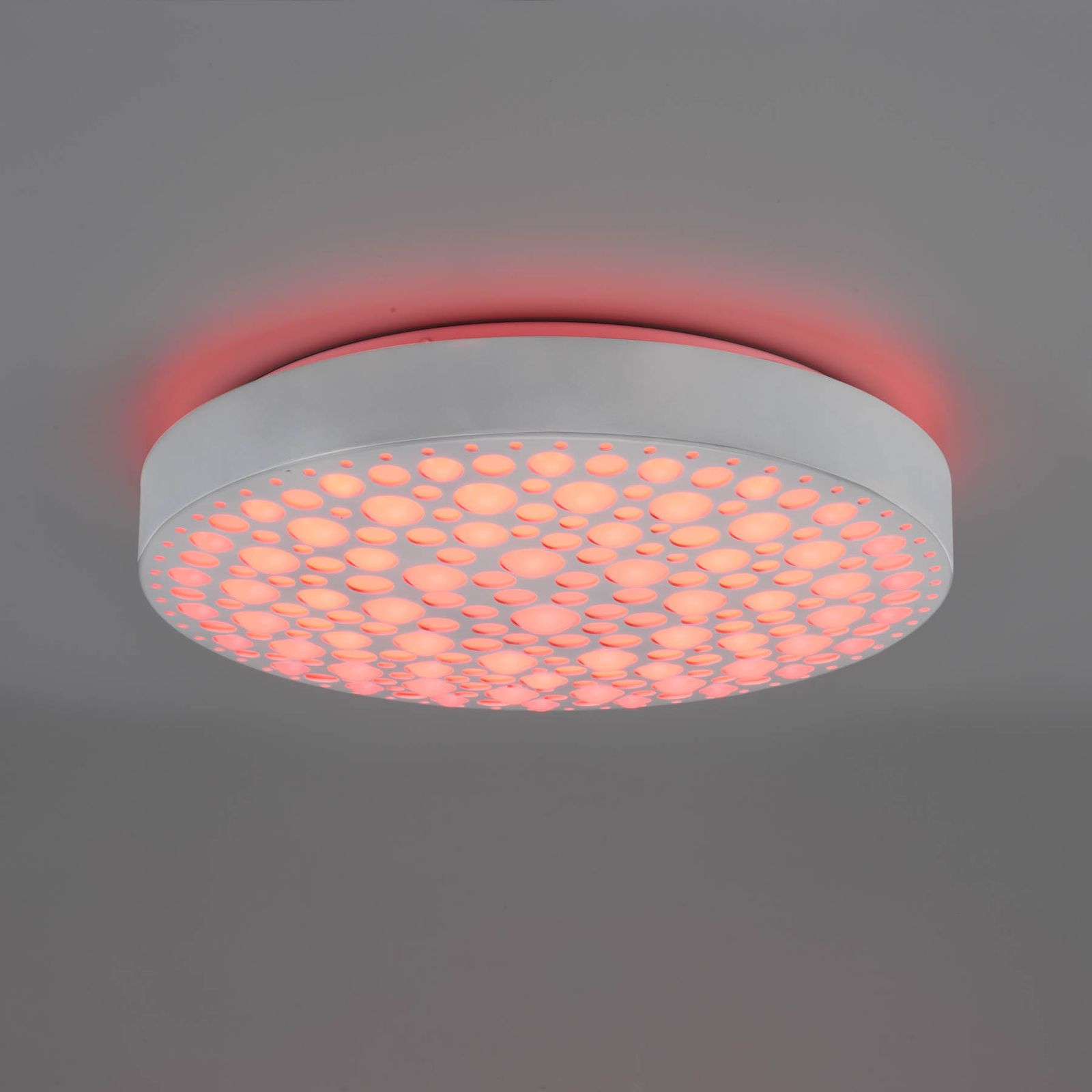 LED lubinis šviestuvas "Chizu" Ø 40,5 cm, reguliuojamas RGB, baltas
