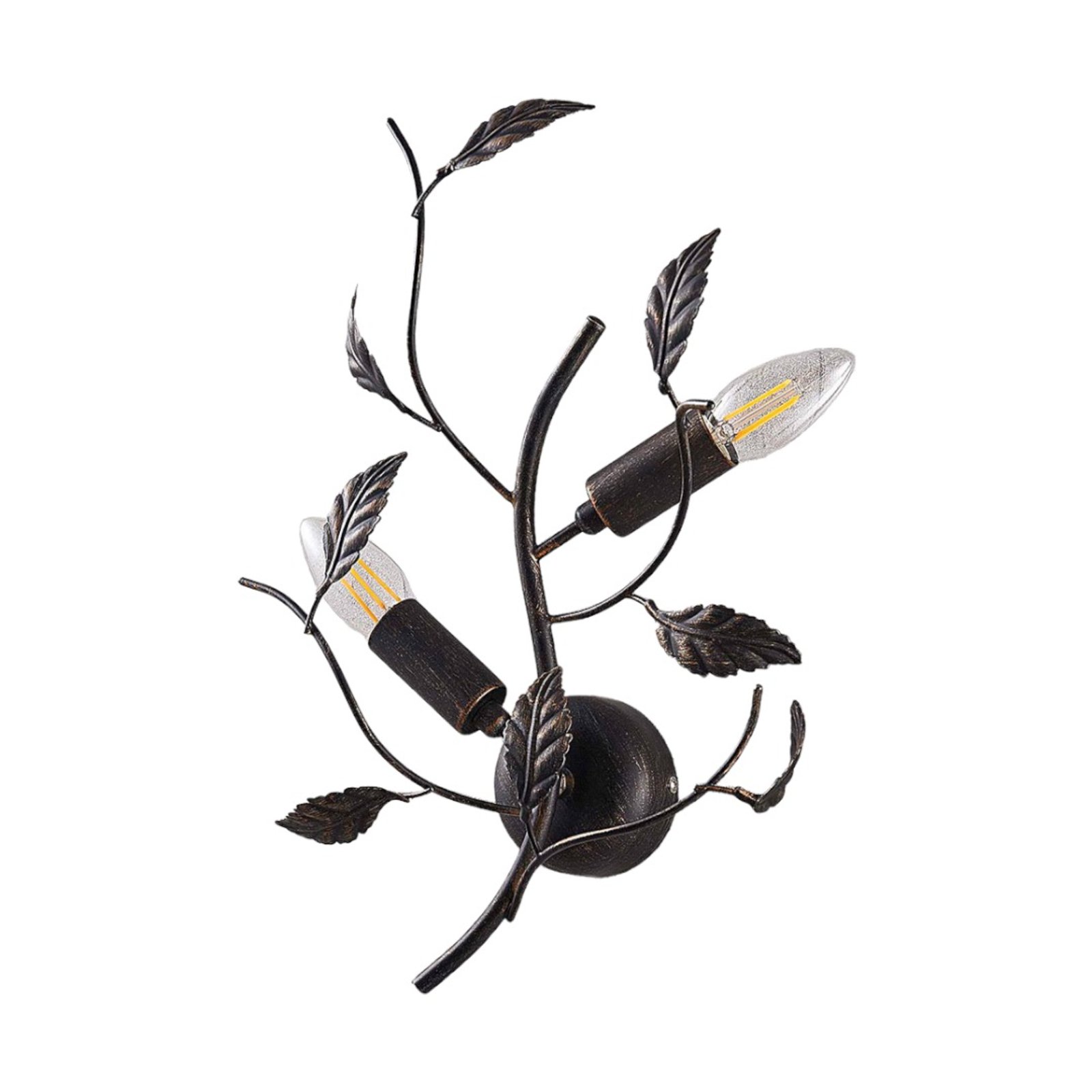 Applique Yos decorata con foglie in metallo