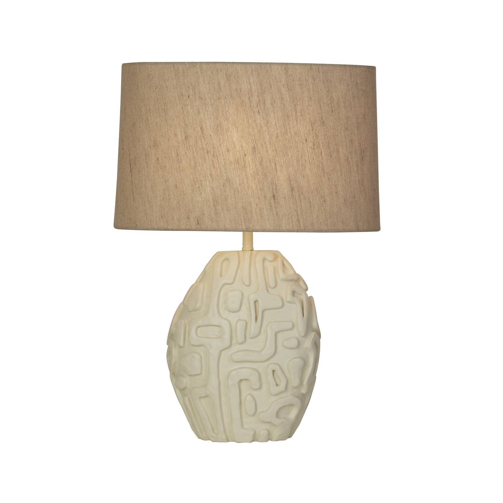 Adelaide bordlampe, creme, højde 59,5 cm, tekstil/harpiks