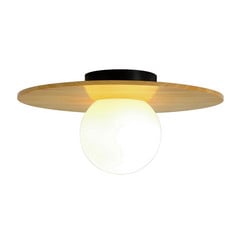 Plafoniera Siona, decorazione in legno, metallo, IP44, E27