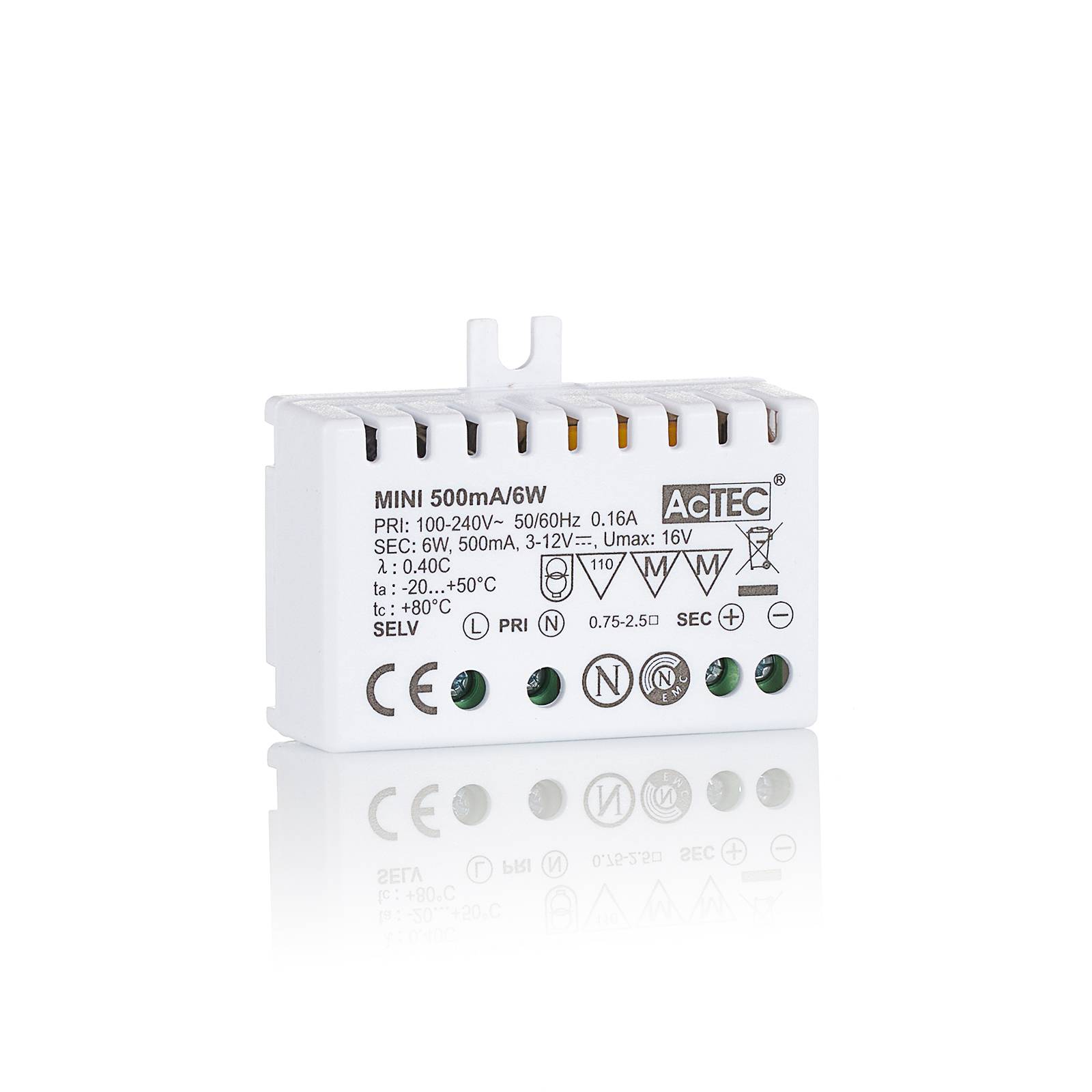 AcTEC Mini sterownik LED CC 500mA 6W IP20