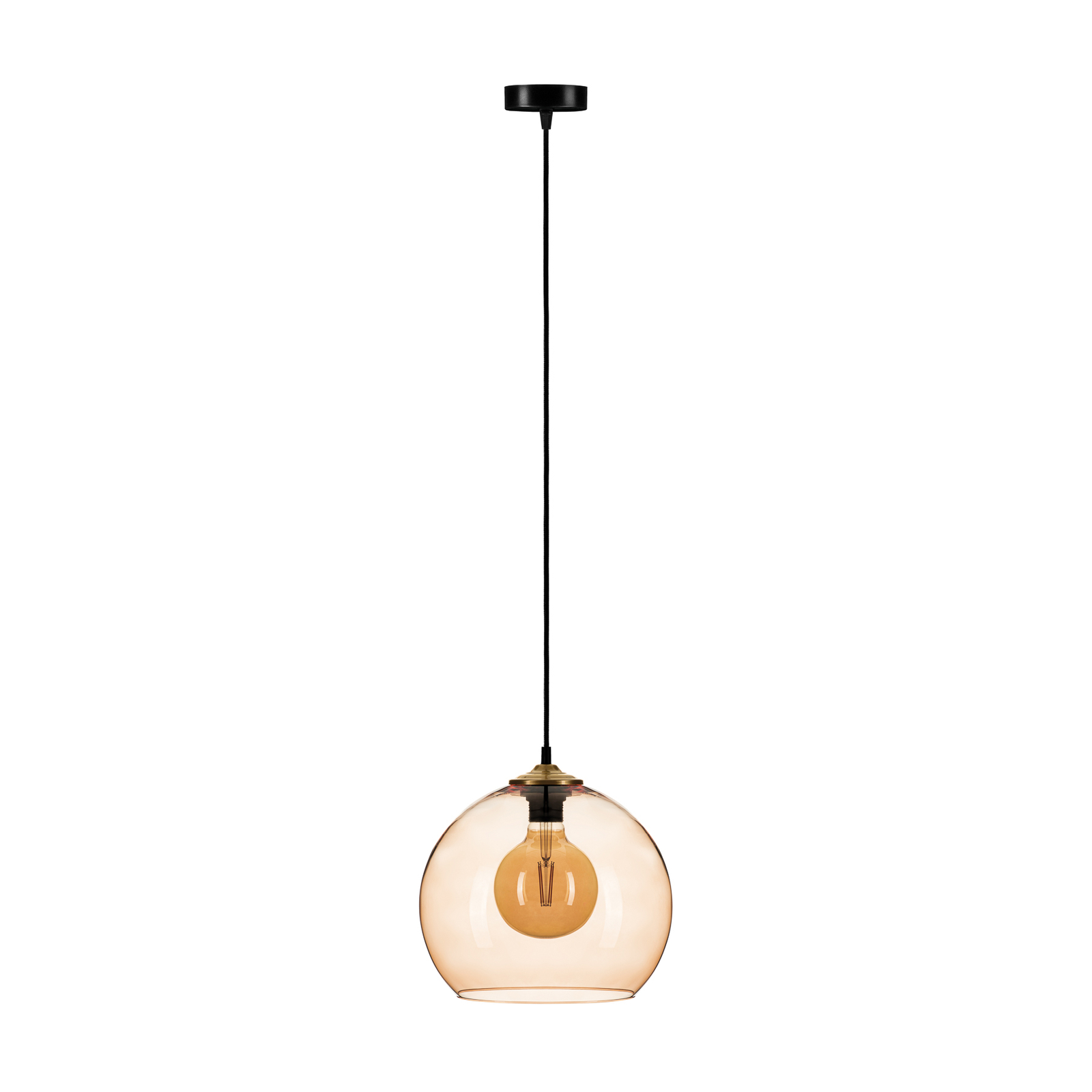Ball hanging light, light brown, Ø 30 cm