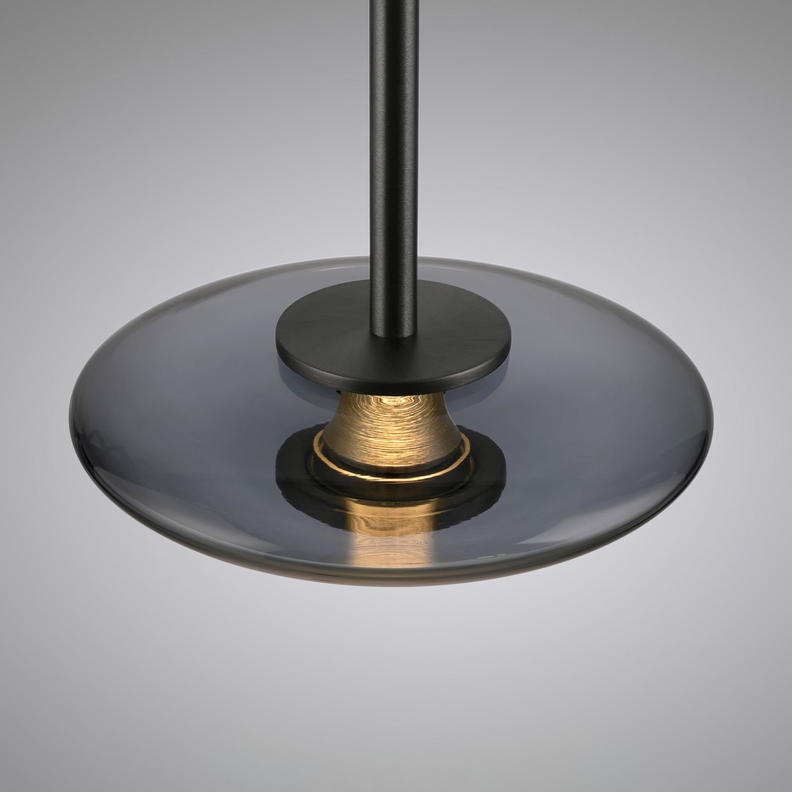 Suspension LED Vitrum, grise, verre/aluminium, Ø 22 cm - PURE