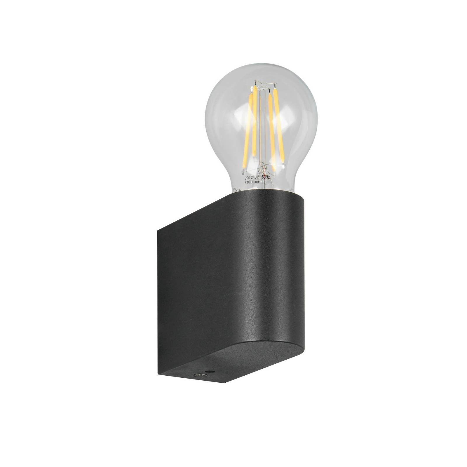 Bad-Wandlampe Pratella, Breite 4 cm schwarz, Kunststoff IP44
