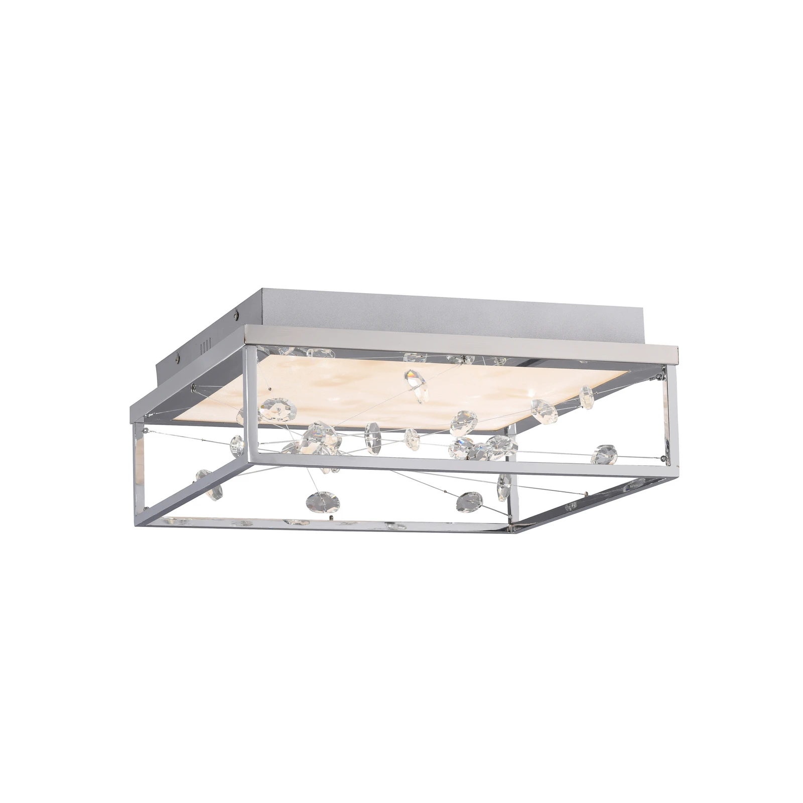 Lámpara LED de techo SKINA, cromada, 40 cm, CCT, atenuable, con control remoto