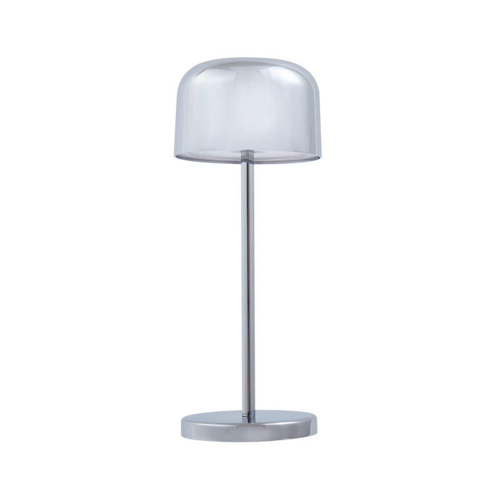 Lucande LED-Akku-Tischleuchte Quill, chrom, CCT, dimmbar