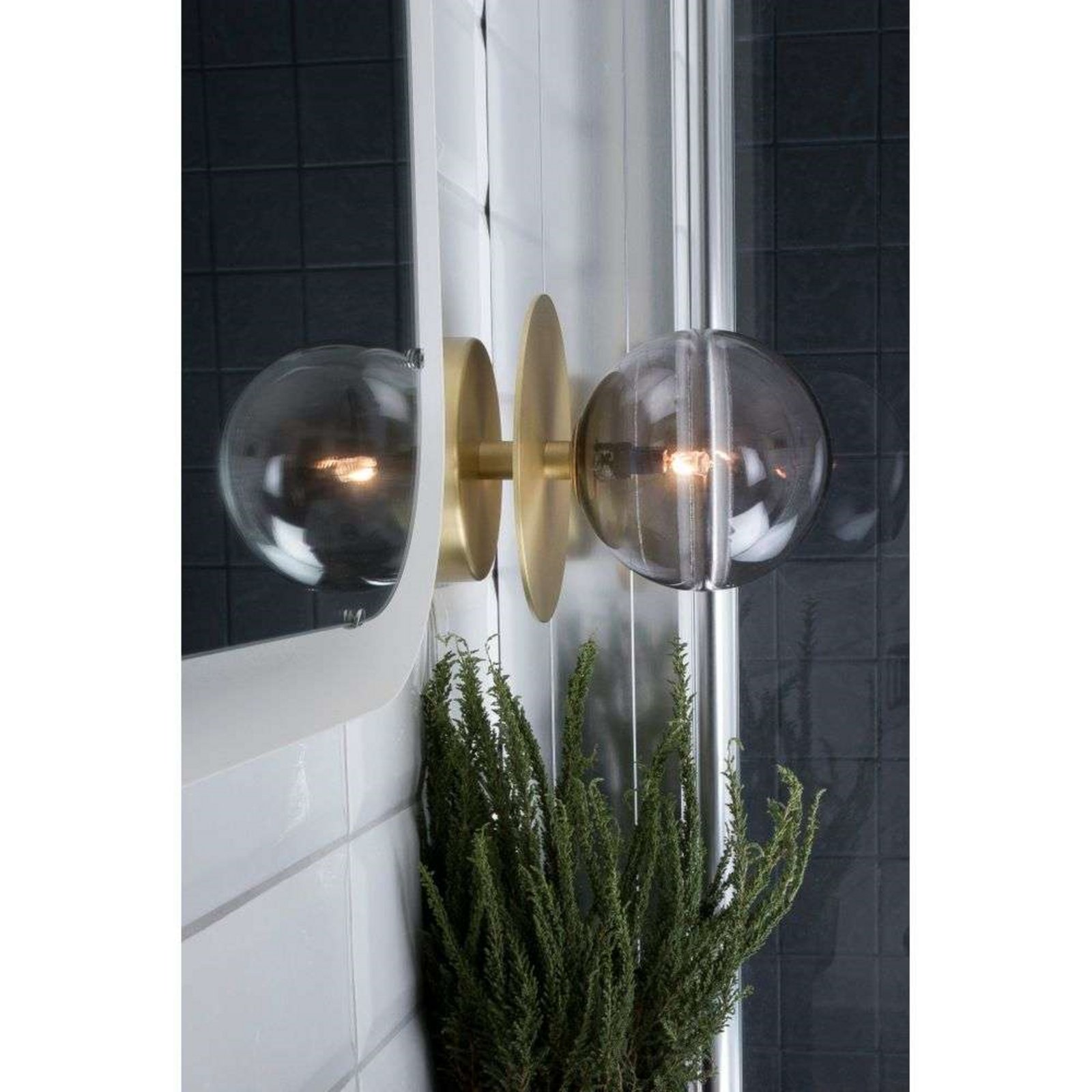 Art Deco Candeeiro de Parede/Tecto IP44 Smoke - Globen Lighting