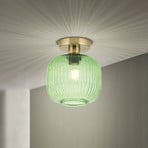 Plafonnier Carneval, vert, Ø 20 cm, verre, E27
