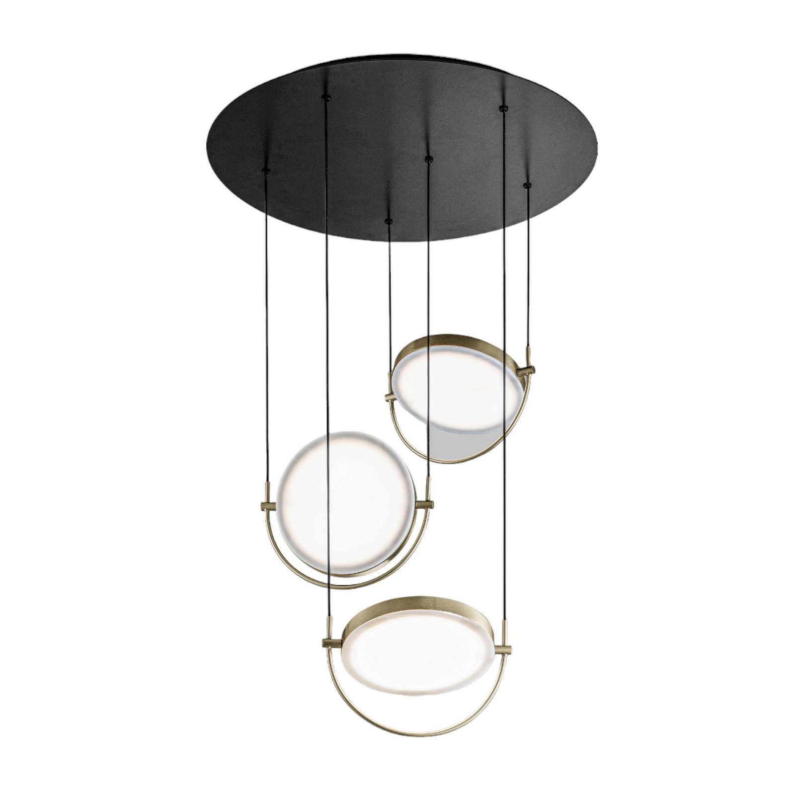 LED hanglamp Giotto, 3-lamps, goud