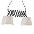 Factory hanging light with scissor pulley 2-bulb