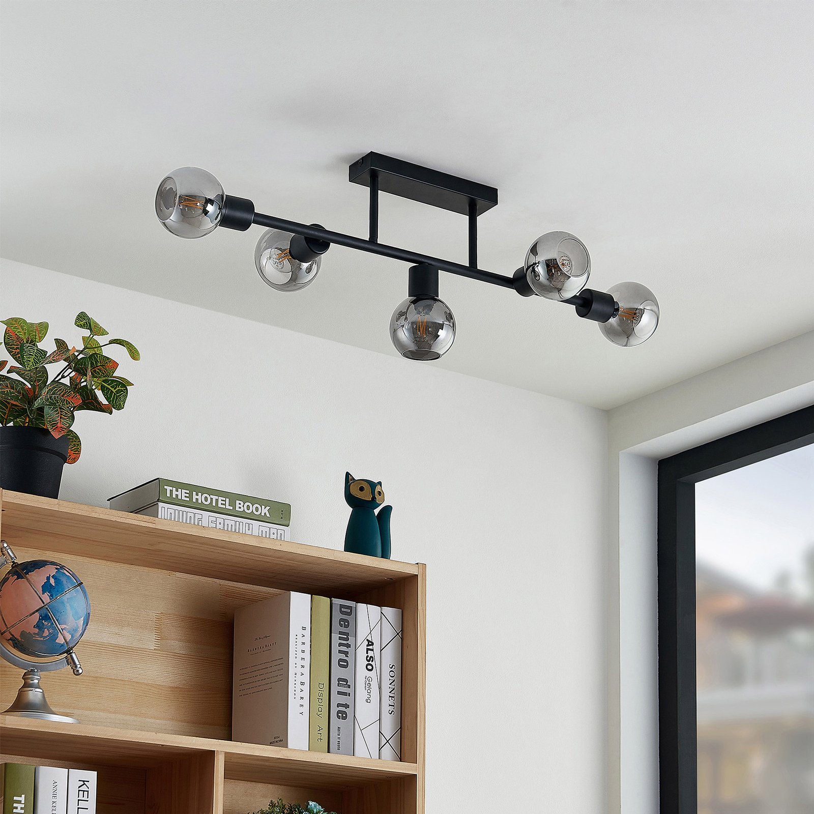 Biscala 5 Plafonnier Black/Smoke - Lindby