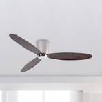 Nias L ceiling fan DC nickel/dark wood