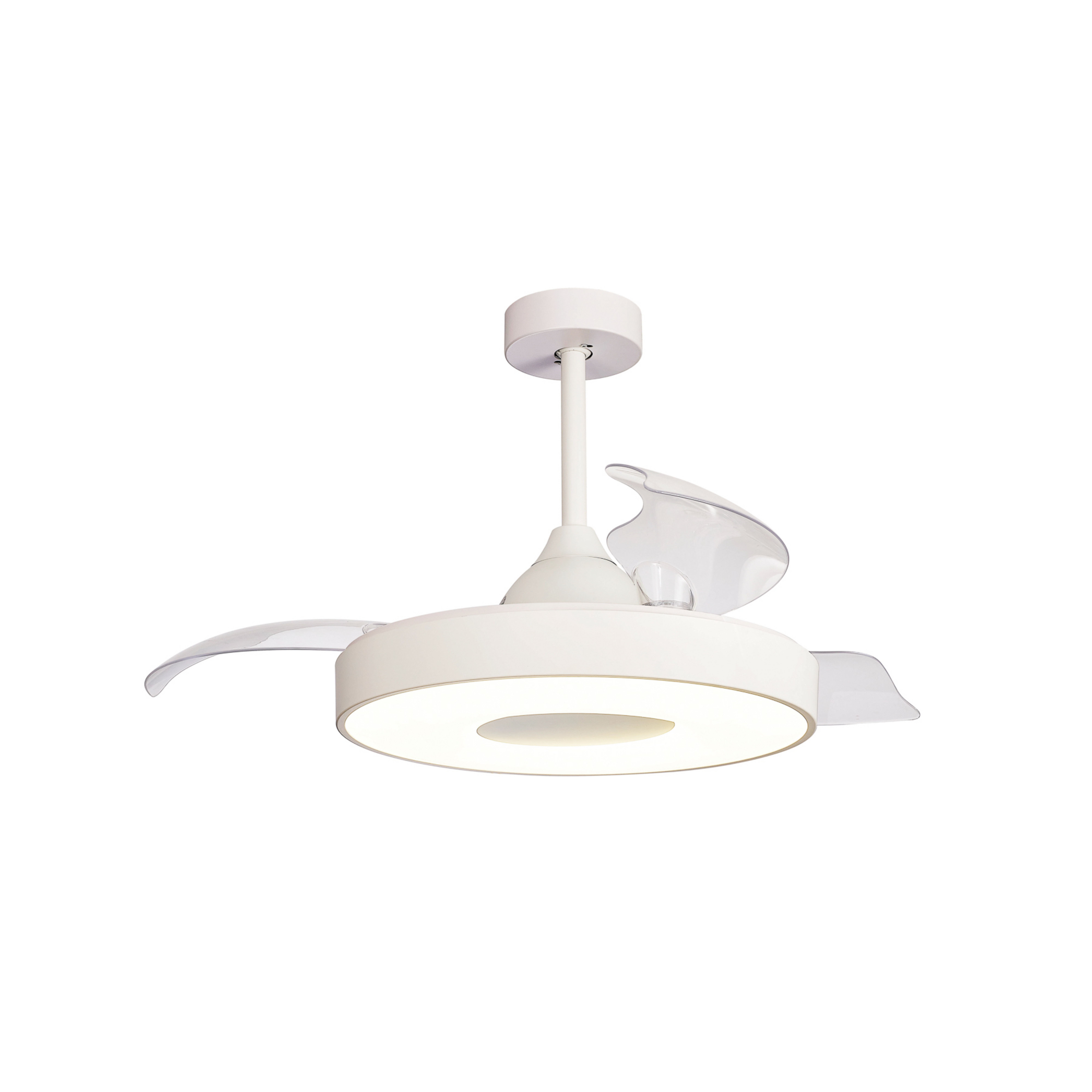 Coin LED-Deckenventilator, weiß, DC leise, CCT - Mantra
