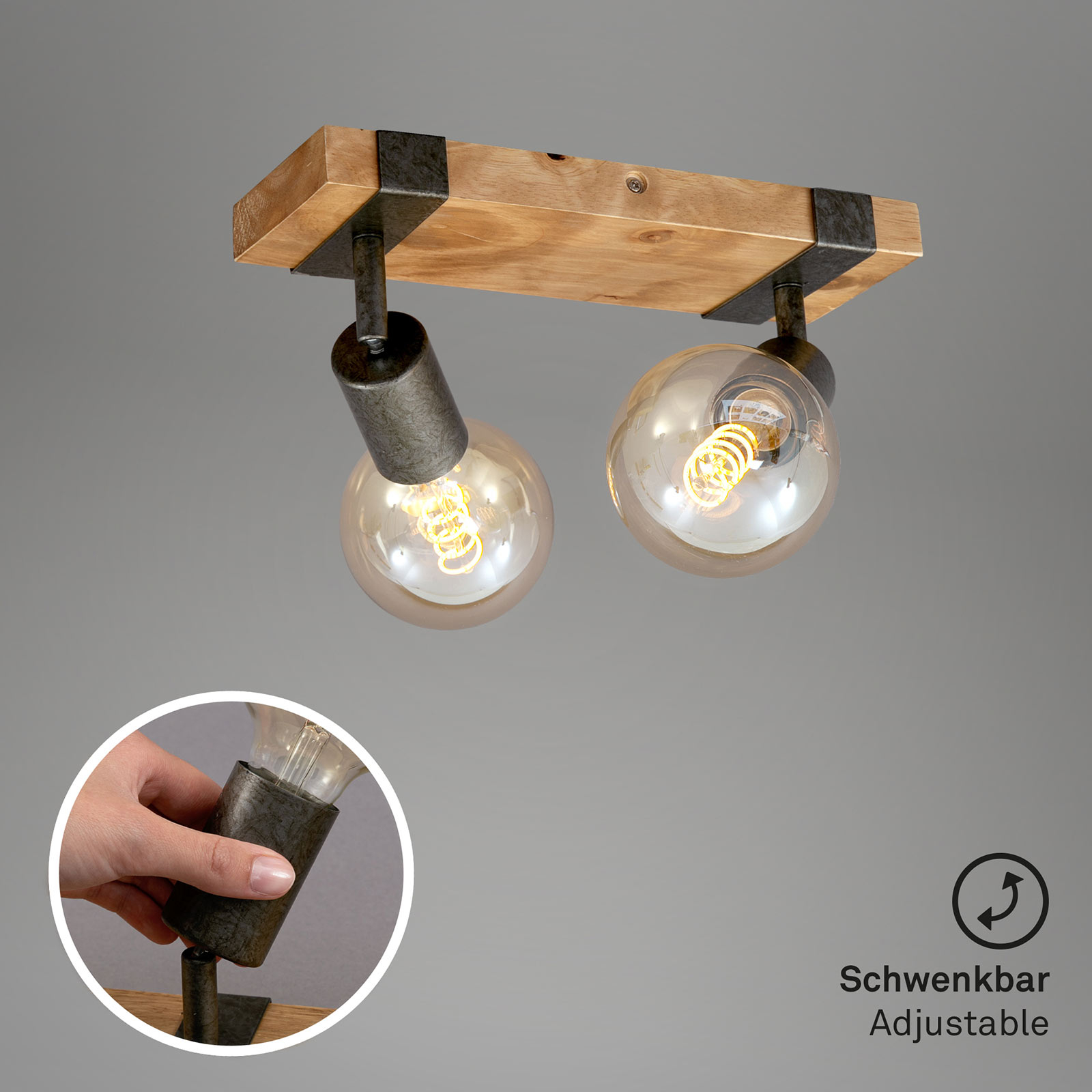 Wood Basic plafondlamp, 2-lamps