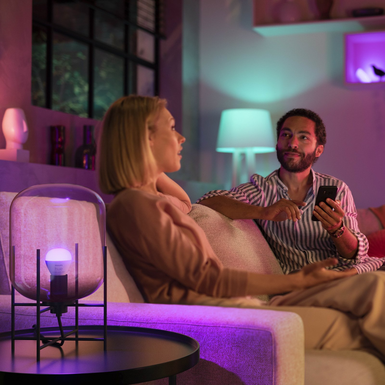 Philips Hue White&Color Amb. 5,1W Luster Crown 2 pack. E14 - Philips Hue