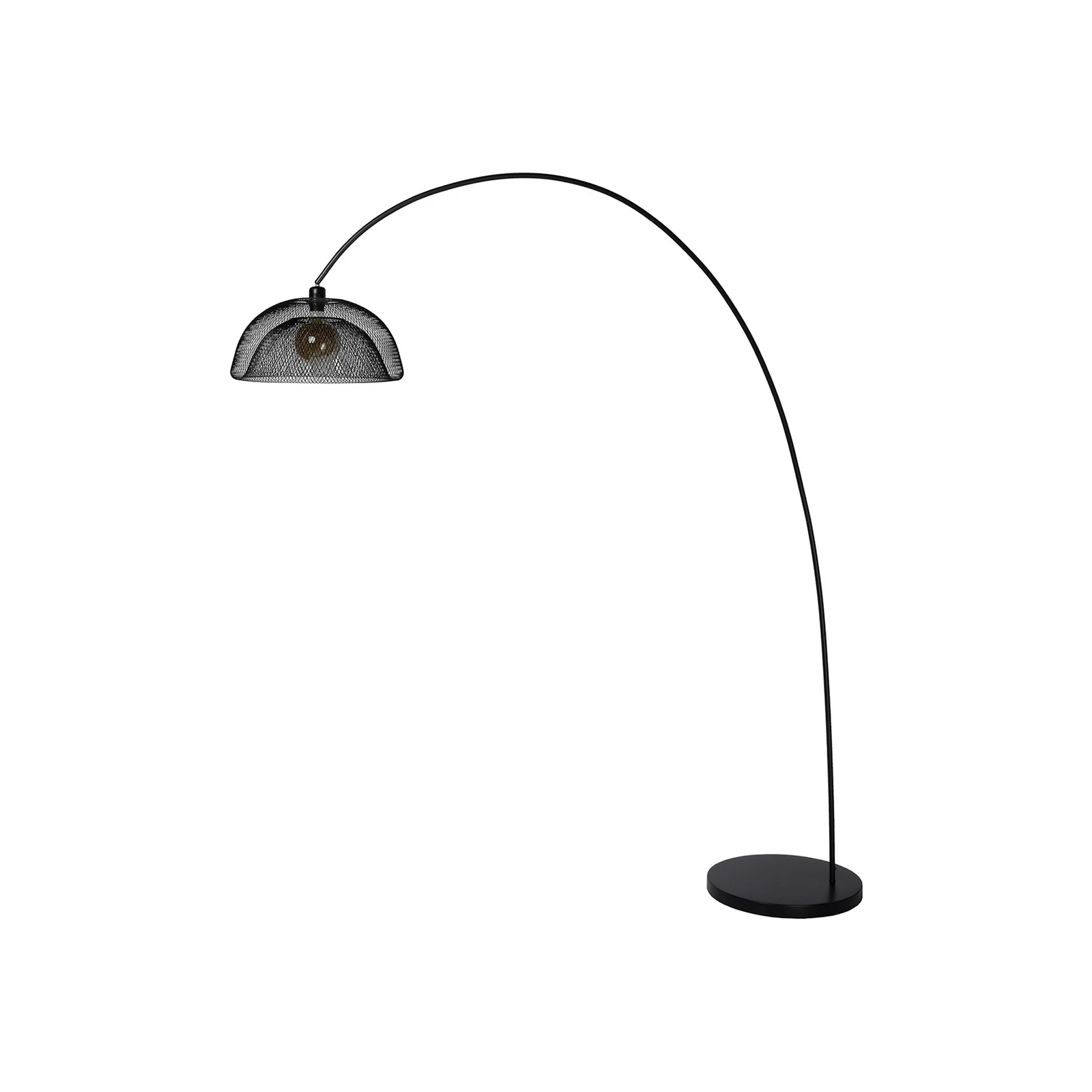Tīkla stāvlampa, melna, loka lampa