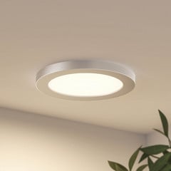 Prios Plafoniera LED Aureka, Ø 23 cm, argento, metallo
