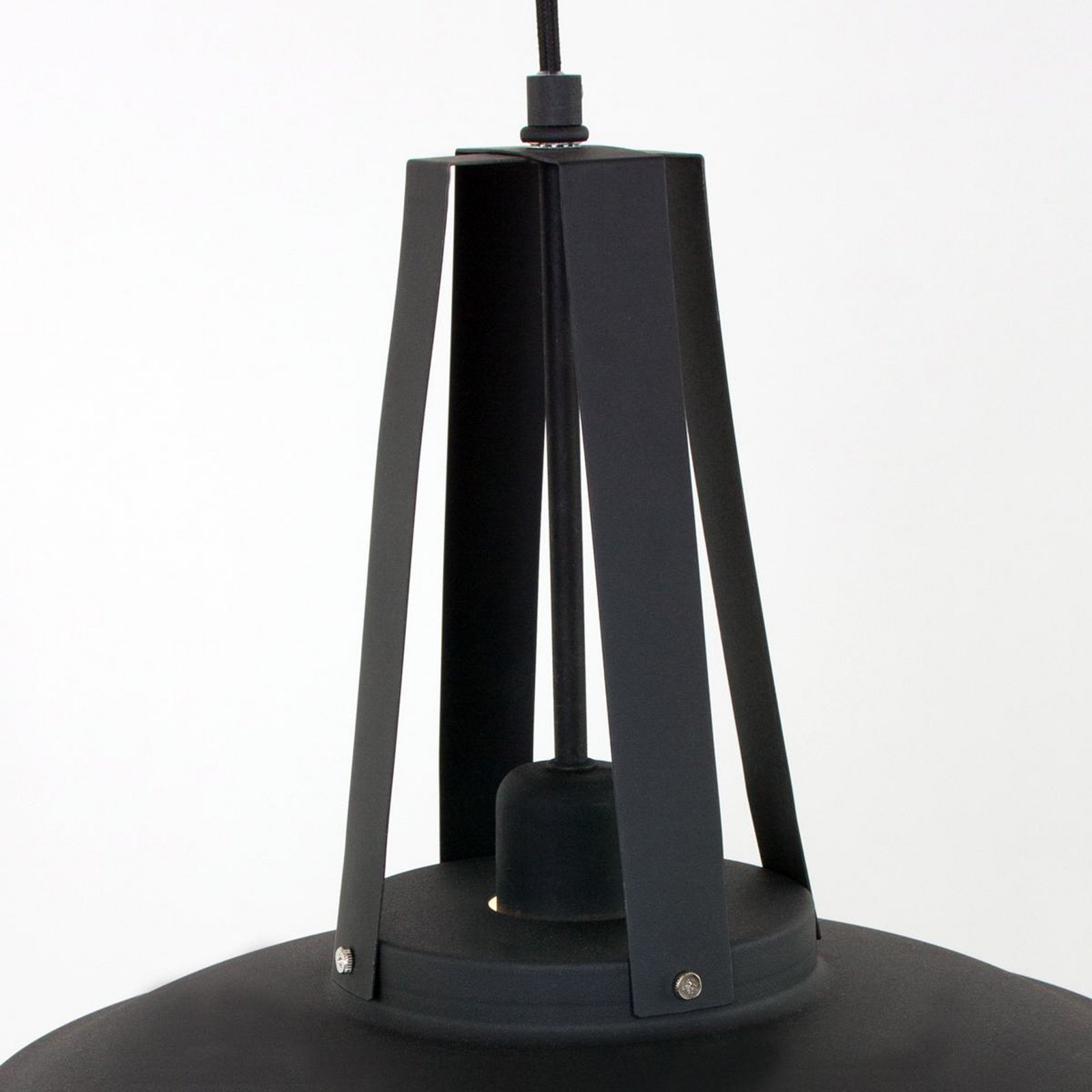 Eden pendant light, black, metal, E27 socket