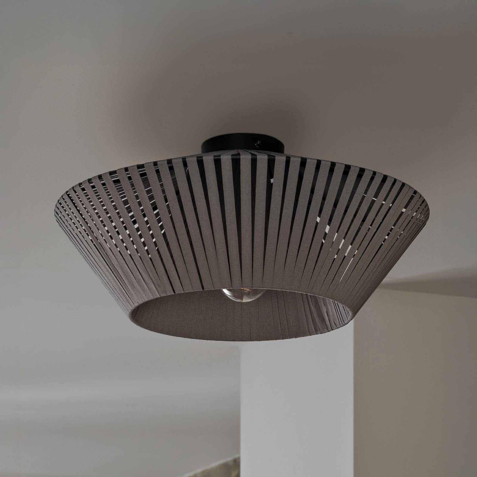 OSRAM Deckenlampe Decor Stripes grau, Ø 40,5 cm, Textil, E27 günstig online kaufen