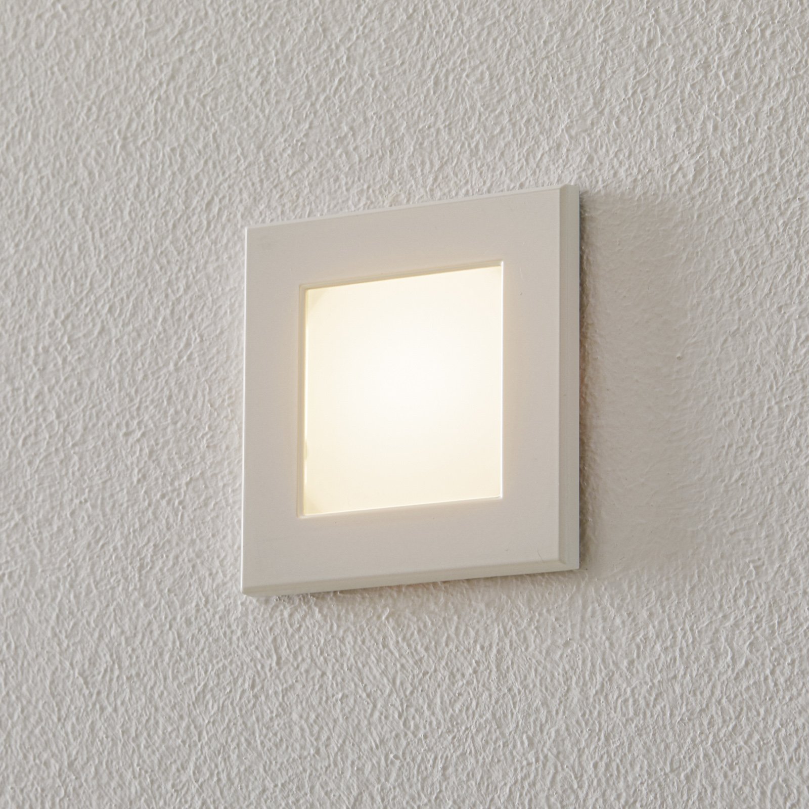 Bega LED wand inbouwlamp, hoekig met frame