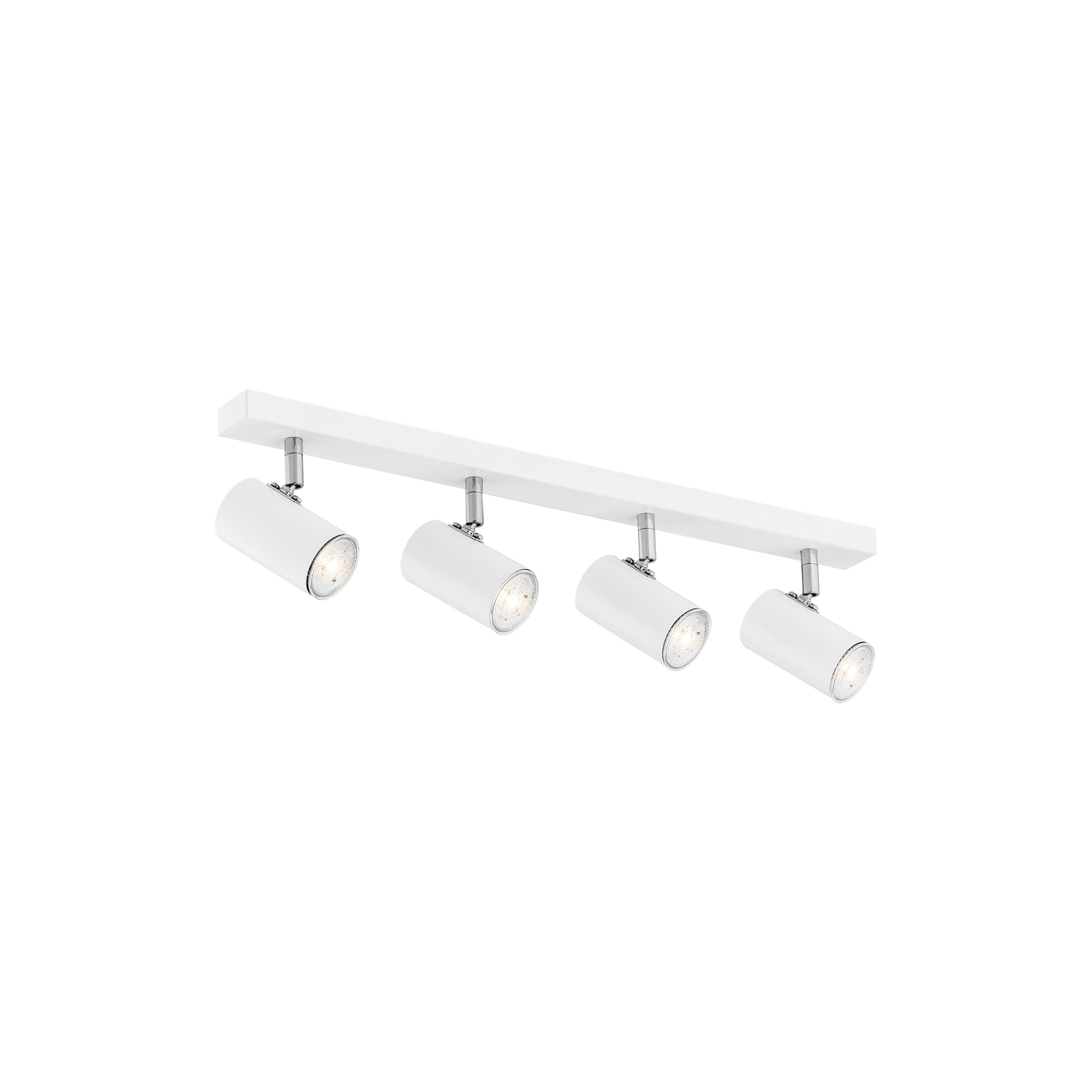 Tag downlight, white/chrome-coloured, steel, 4-bulb
