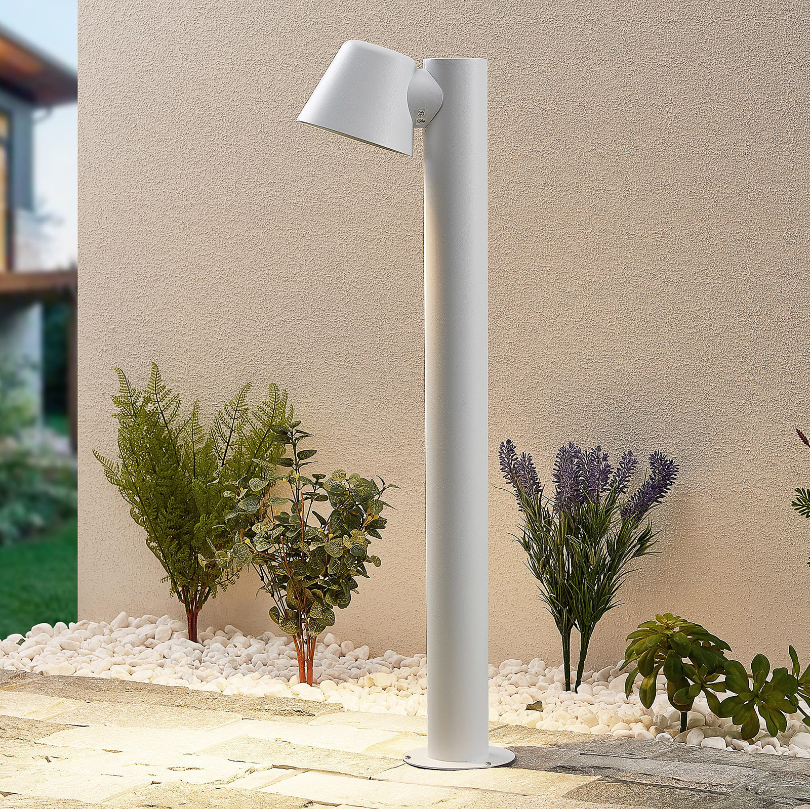 Lindby Ileyna bolardo luminoso, blanco