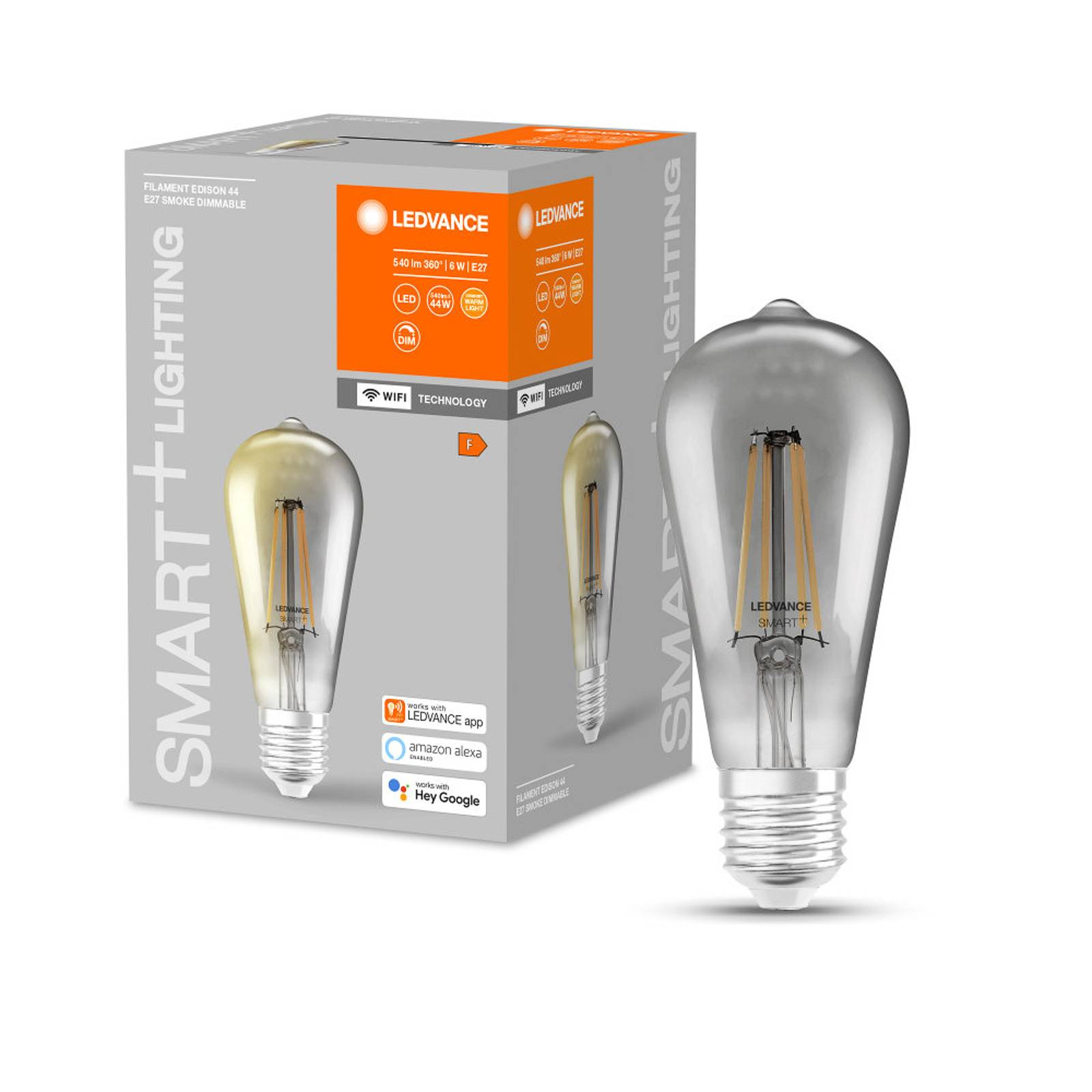 Levně LEDVANCE SMART+ WiFi Filament Edison 44 E27 6W 825