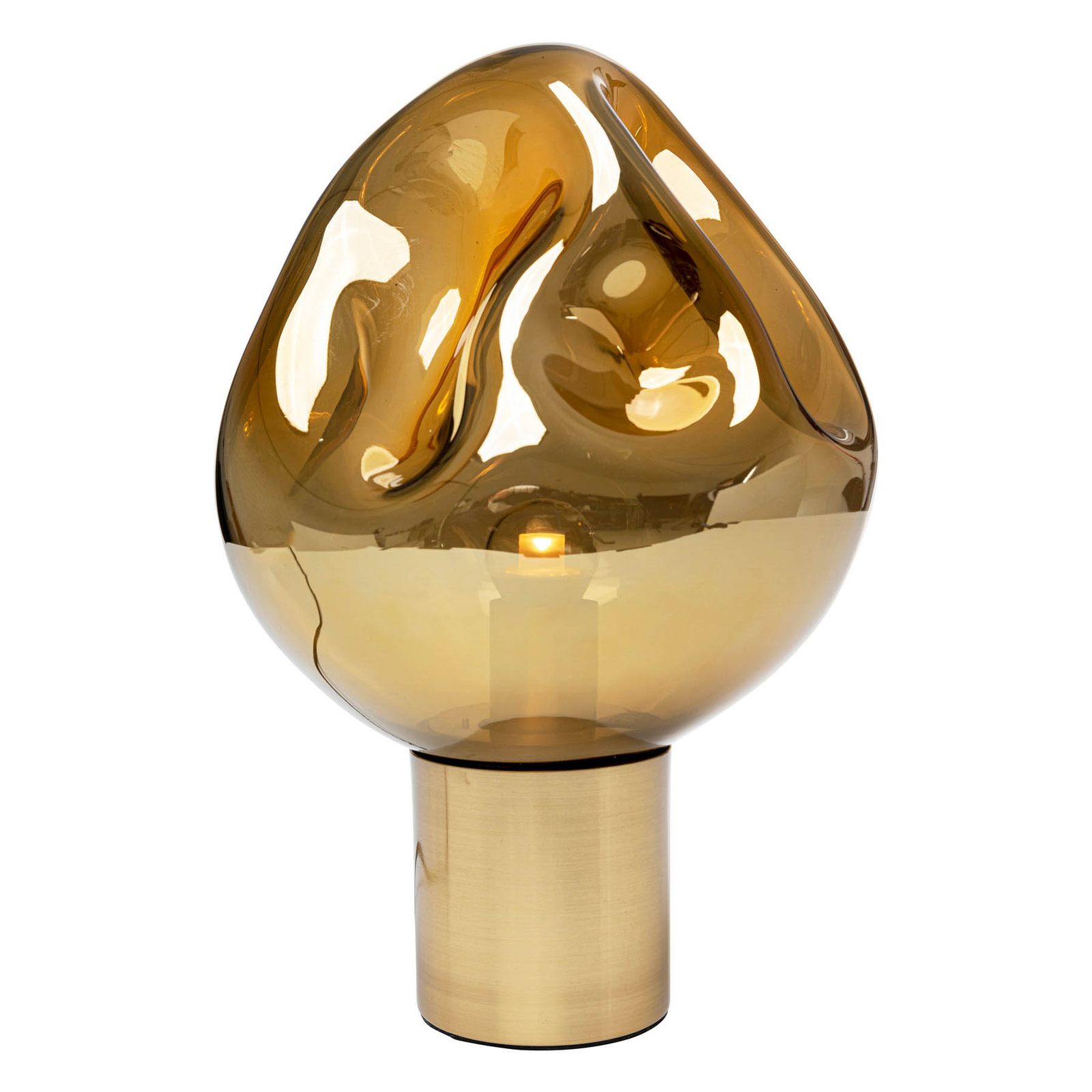 KARE Dough table lamp with glass shade, gold