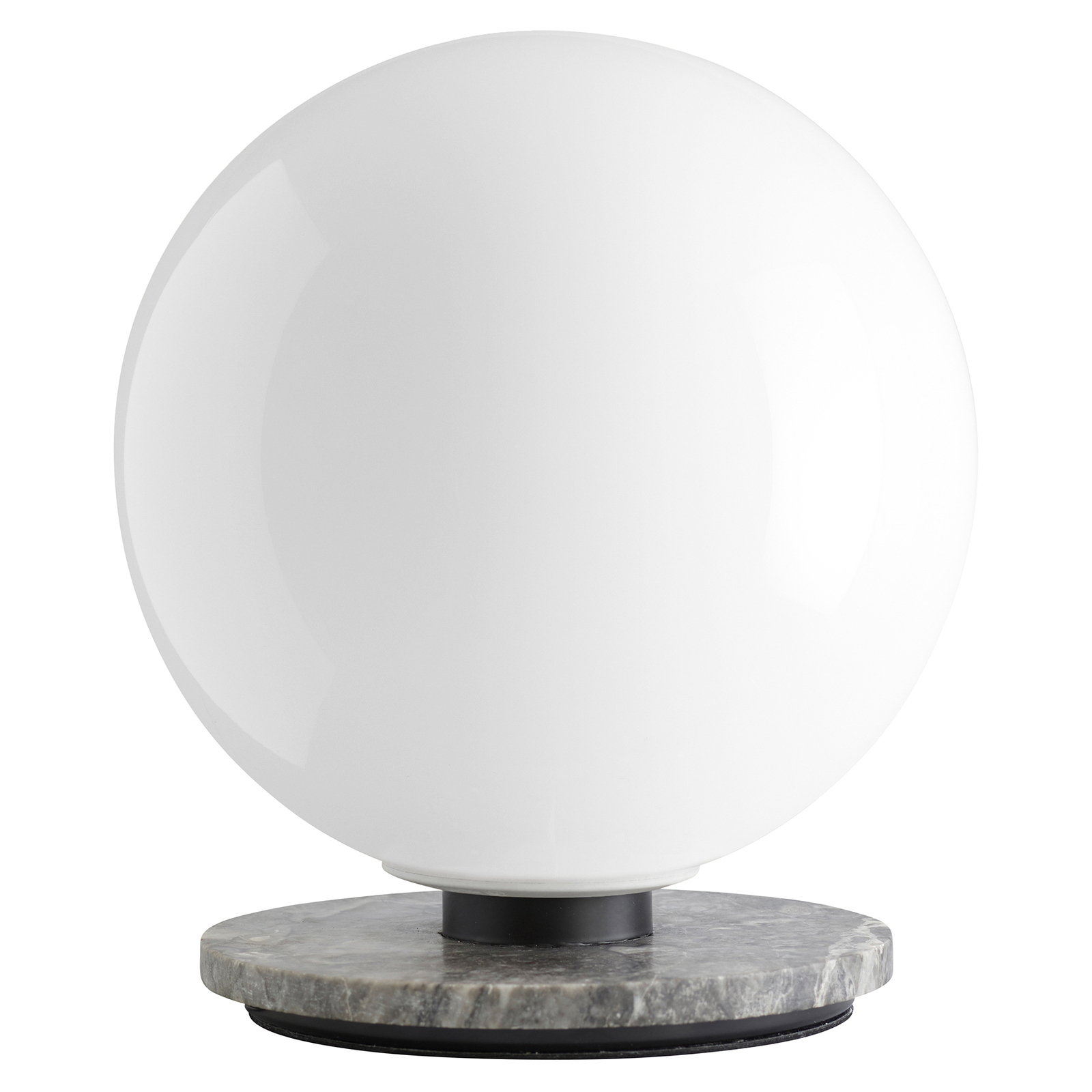 MENU Menu TR Bulb table lamp 22 cm marble/glossy opal, for Living / Dining Room, coated steel, opal glass, marble, E27, 7.2 W, energy efficiency: A+, H: 22 cm