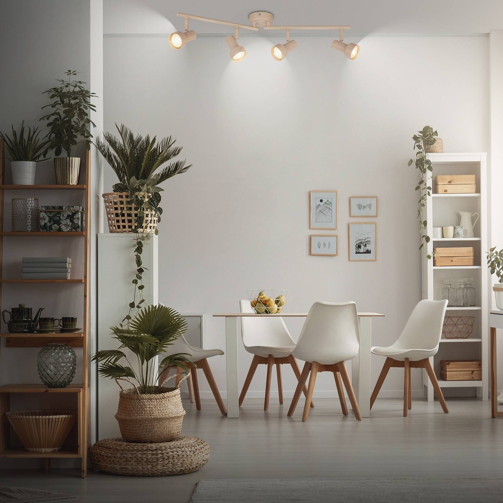 Deckenstrahler Tapp, beige, Länge 61 cm, 4-flg., Metall GU10 günstig online kaufen