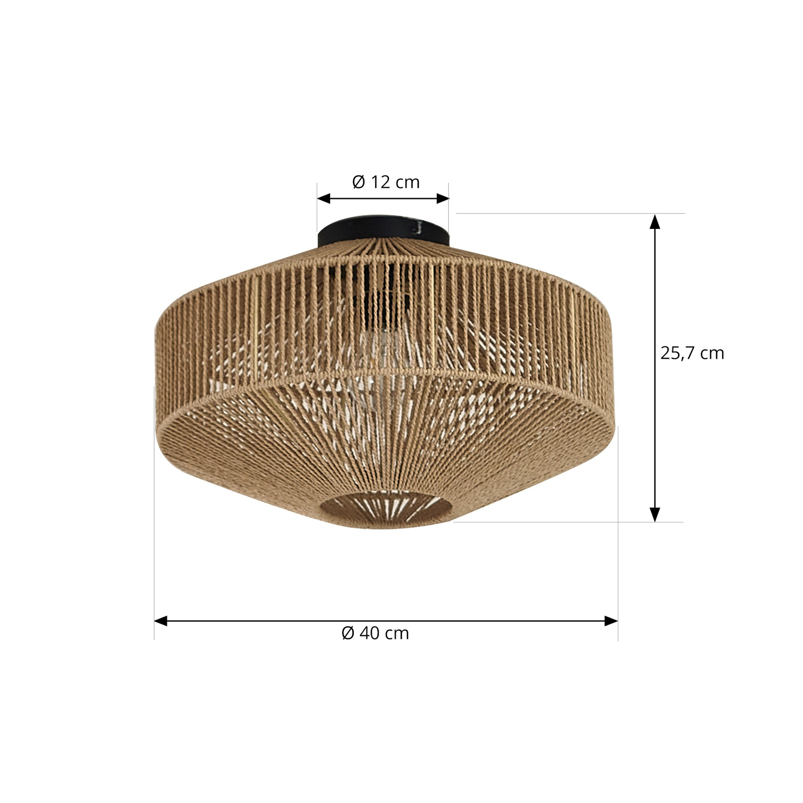 Lindby plafonnier Sorino, papier, fer, Ø 40 cm