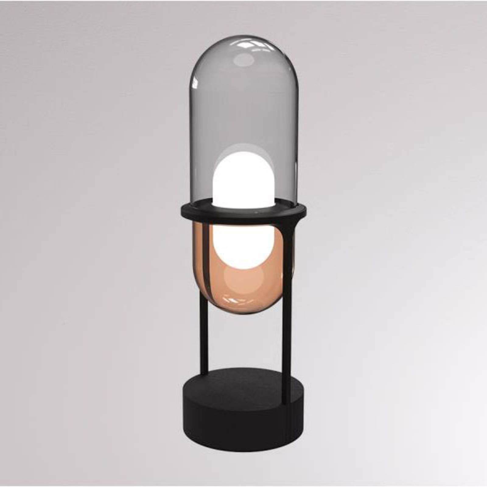 Pille LED-Tischleuchte grau/kupfer