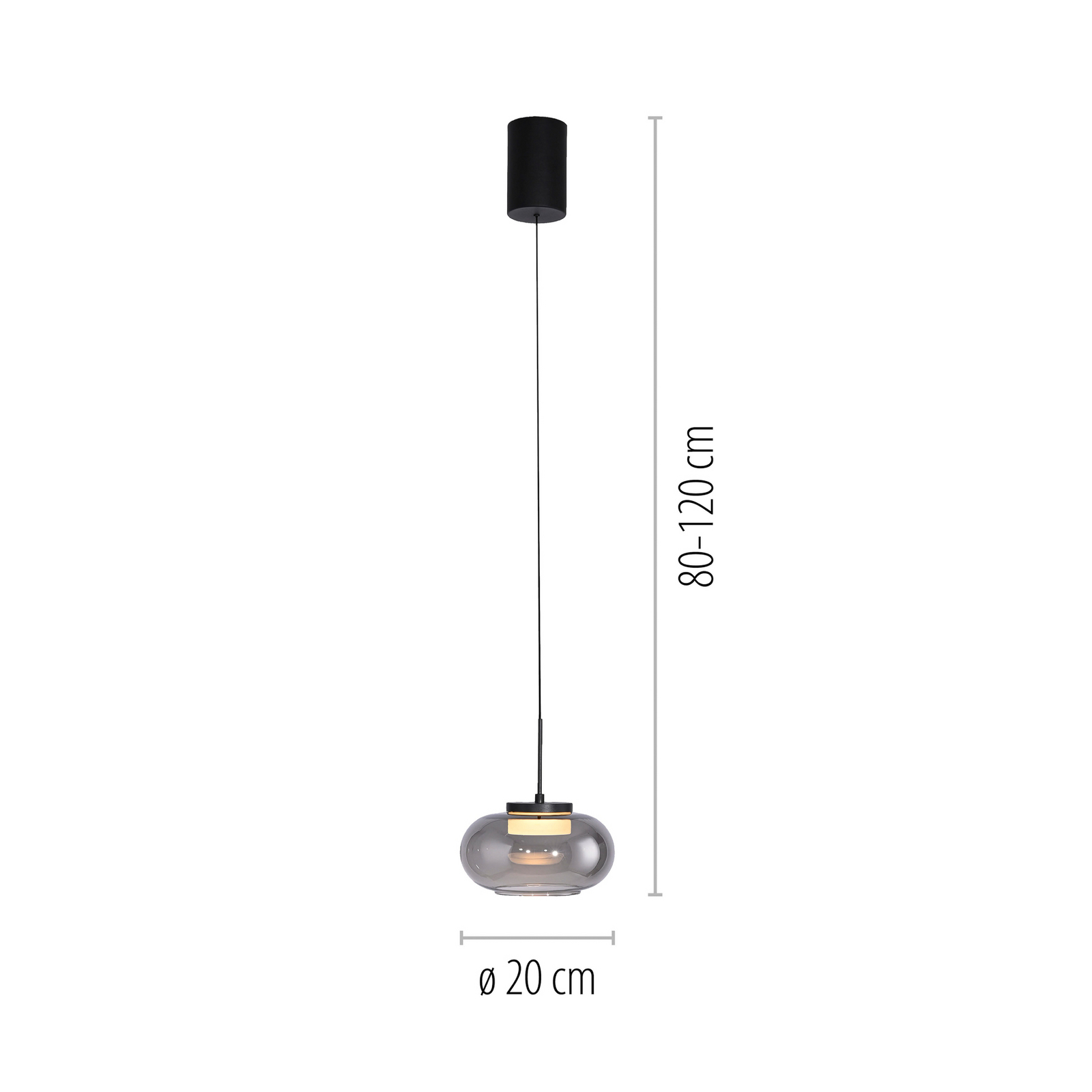 LED-visoka svetilka Sia, 1-žarek, dimno siva, 3.000 K LED-visoka svetilka Sia, 1-žarek, dimno siva, 3.000 K