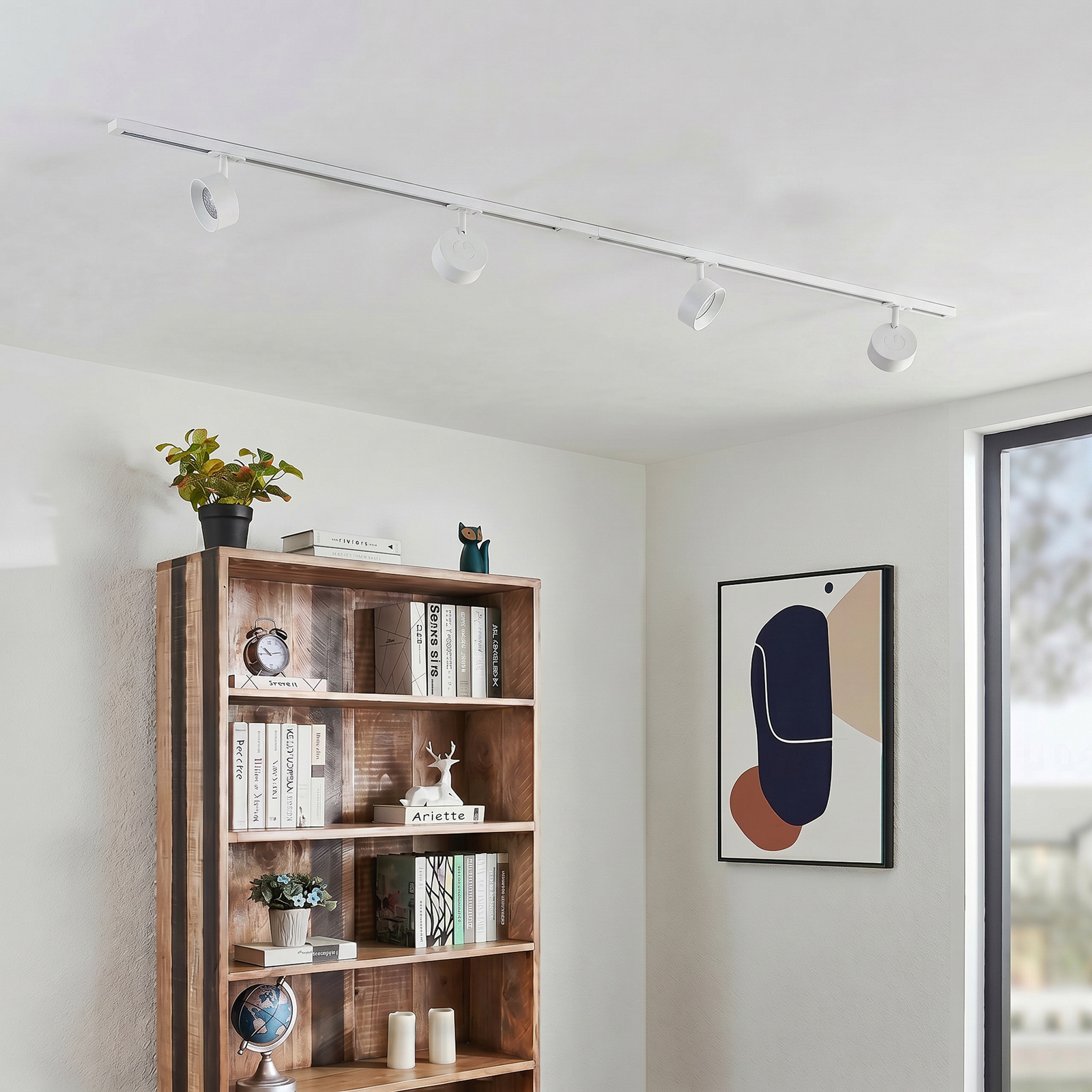Systém kolejnic Linaro, Ø 9,5 cm, 4 žárovky, LED, bílá – Lindby Systém kolejnic Linaro, Ø 9,5 cm, 4 žárovky, LED, bílá – Lindby