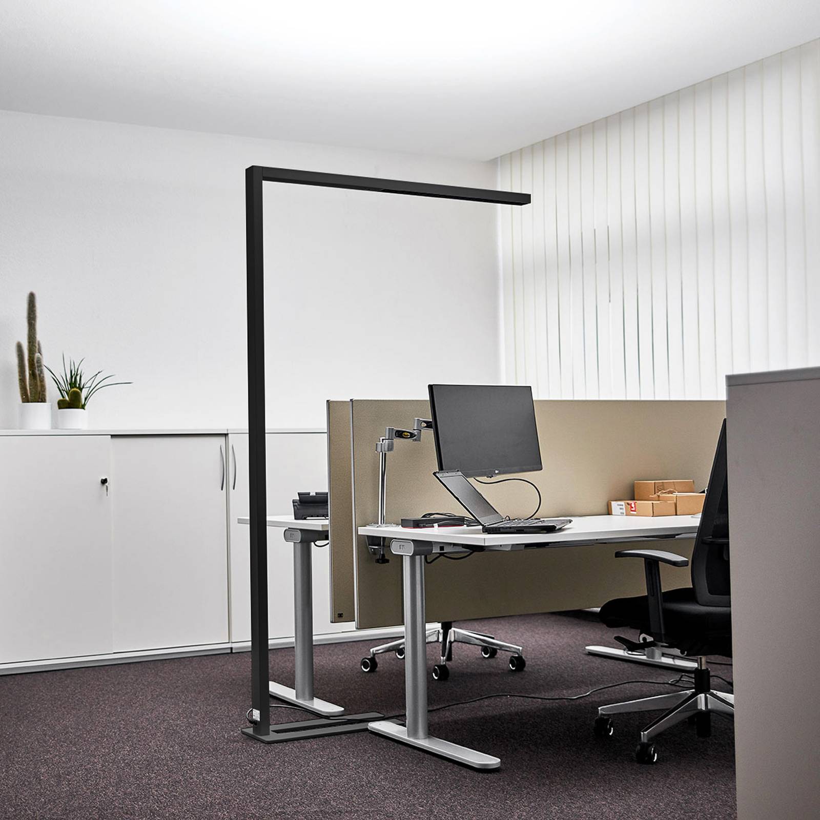 Arcchio Lampadaire bureau LED Jolinda capteur dim noir