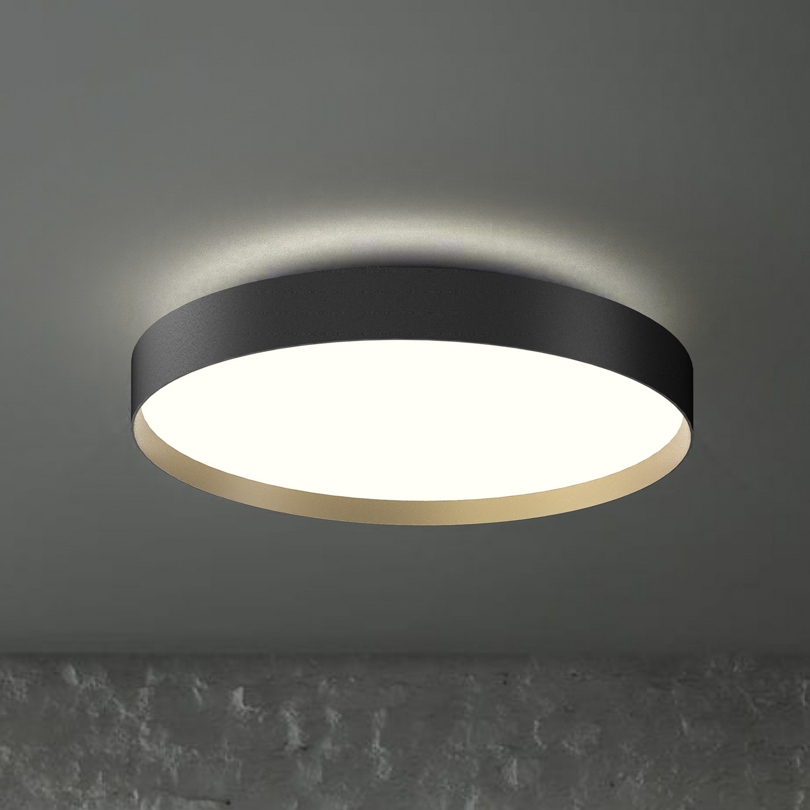 LOOM DESIGN Plafonieră LED Lucia negru/culoare aur Ø 60 cm - Camera de zi / sufragerie - modern - negru auriu - Metal