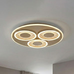 Plafón LED Wreath Flush, color arena, CCT, hierro, atenuable